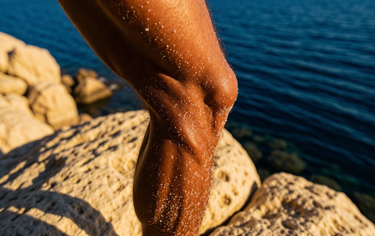 Tensed muscle in Mediterranean light