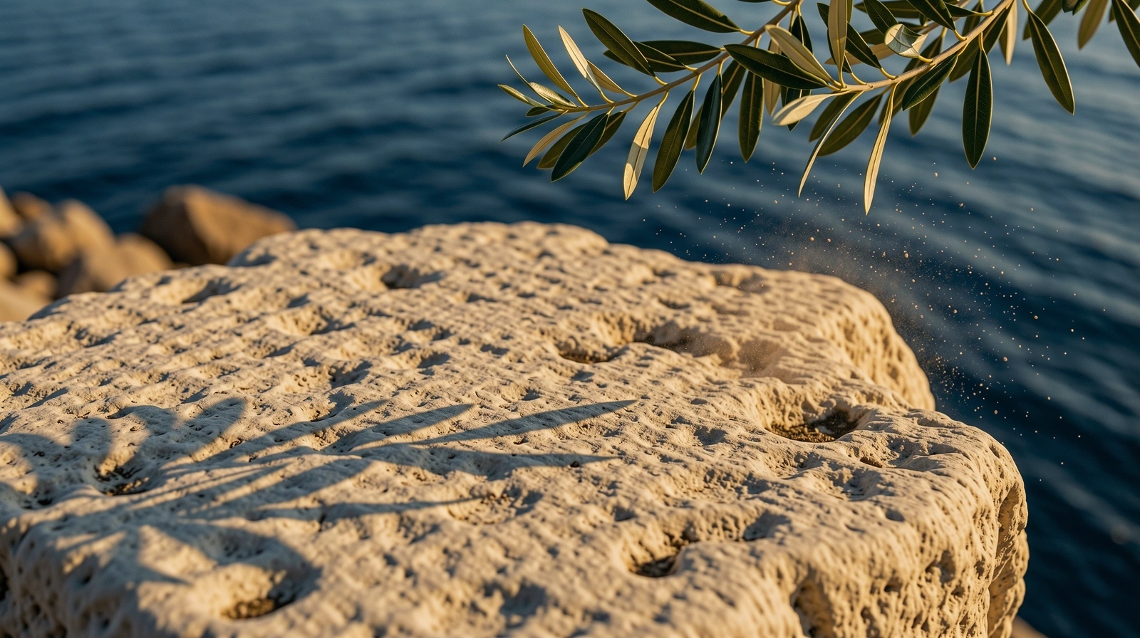 Sun-drenched limestone texture representing the permanence of habit